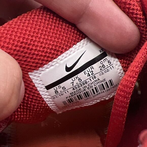 Nike Zoom Pegasus 28 Red/White Mens Size 8.5 Mesh Running Athletic Sneakers Shoe - Picture 12 of 12